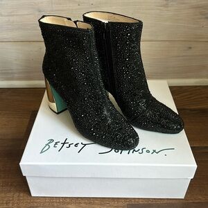 Blue by Betsey Johnson Hugo Rhinestone Booties-Size 7.5-NWT